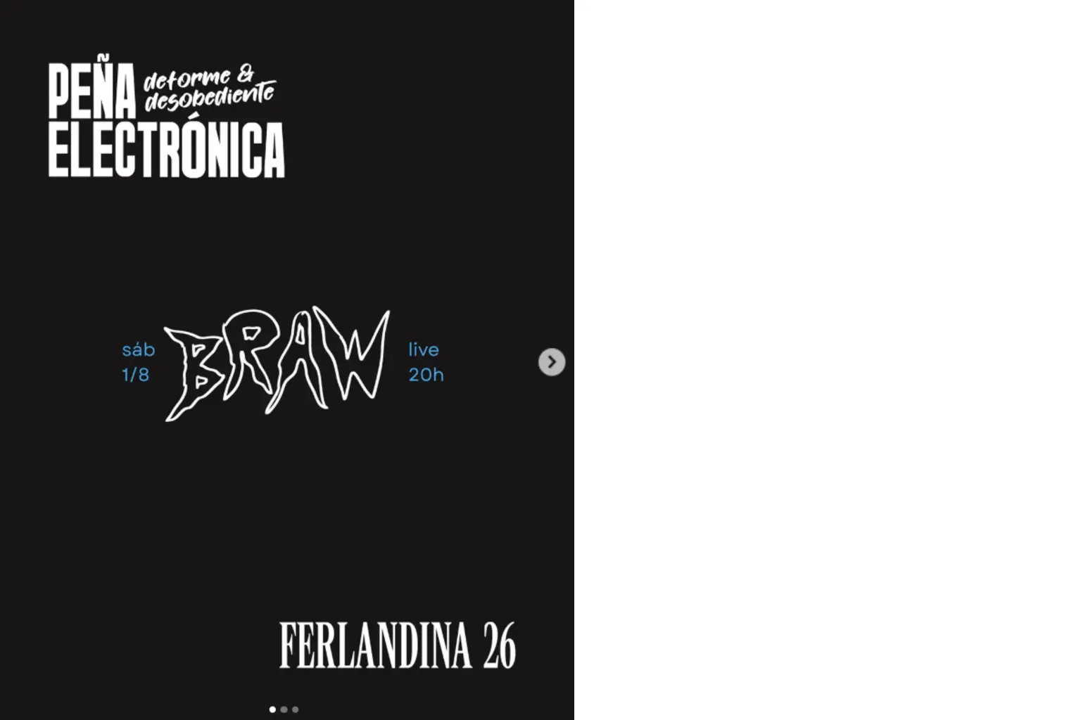 Peña electrónica Deforme y Desobediente con Braw en Ferlandina 26, Barcelona — asociación cultural Barcelona